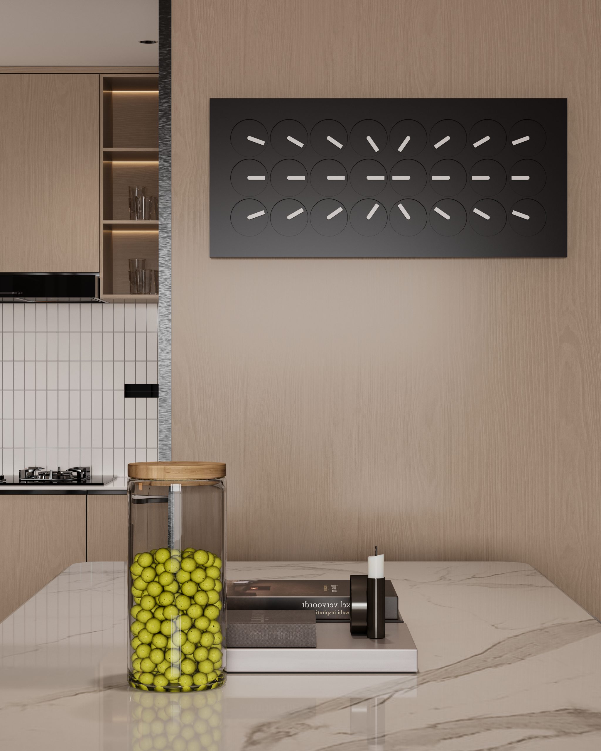 Black Silver Kinetic Art Clock – On Time 24 Luxury Wall Clock - Image 4
